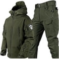 thumbnail image 3 of Conjunto de traje de esquí de dos piezas para hombre, abrigo de nieve con capucha impermeable a prueba de viento de invierno para hombre, trajes de nieve para snowboard de 2 piezas, 3 of 4