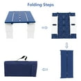 thumbnail image 3 of Beach Table for Sand Foldable Portable Height Adjustable Folding Side Table Desk for Camping Picnic BBQ with Carry Bag, White Blue, 3 of 7