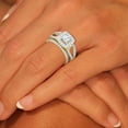 thumbnail image 4 of HeartsAndYou 2.7ct Engagement Ring for Women Round Cut Moissanite Bridal Set Halo 18k Yellow Gold Over Silver, 4 of 8