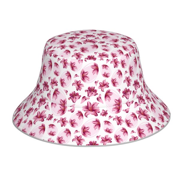 Fotbe Lilies Flowers Sombrero Tipo Pescador con Estampado – Sombrero de Sol de Algodón de Moda para Playa, Golf, Pesca