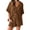 Brown, variant on 2 Piece Womens Outfit Sets Button Down Shirts and Shorts Casual Lounge Sets Short Sleeve Pajamas Sets Summer Loungewear