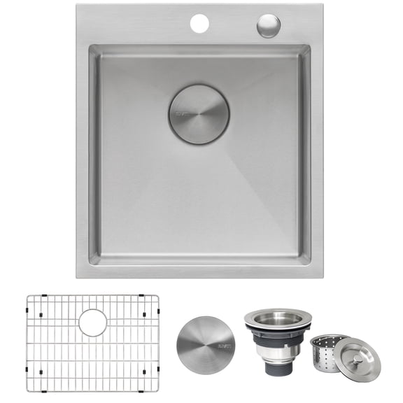 Ruvati RVH8006 18 x 20 Inch Drop-in Stainless Steel Kitchen Sink Single Bowl