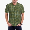 thumbnail image 2 of Salouo Yellow Floral for Men's Short Sleeve Polo Shirts,Polo Shirts for Men Performance Short Sleeve Golf Shirt Athletic Casual Collared T-Shirt-Medium, 2 of 8