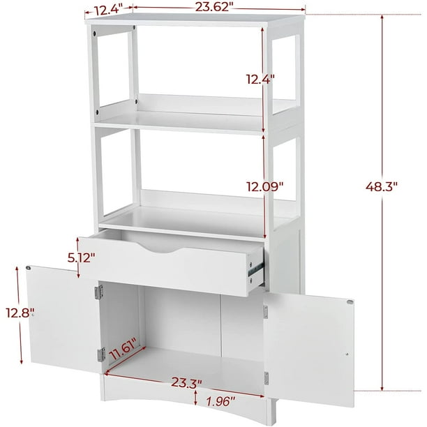 Viagdo Tall Kitchen Pantry Cabinets Freestanding Kitchen Microwave Storage, White