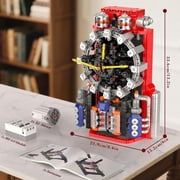 Cyberpunk Clock Building Blocks Set 10187, 1601 PCS App Controlled Engine Clock Model with Battery & Motor, Functional Desk Clock