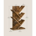 thumbnail image 6 of Rustic Brown 5 - Tier Tree Bookshelf - Space - Saving Corner Shelf. Ideal for Holding Books, CDs, Games in Bedroom, Living Room, or Home Office, 6 of 6