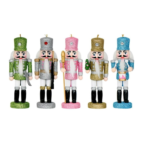 FVDPWYE 5 Pieces Christmas Nutcracker Hanging Ornaments Wooden for Celebrations Cafe