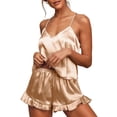 thumbnail image 4 of Conjunto de pantalones cortos de camisola de lencería, Conjunto de pijamas de camisola para mujer Conjunto de lencería de camisola Conjunto de ropa de dormir de camisola Instalación sin esfuerzo, 4 of 5