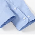 thumbnail image 6 of Wyobmus Men's Long Sleeve Shirt Casual Fashion Fall Stand Collar Button Down Solid Color Shirt Blue, 6 of 7