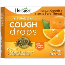Herbion Naturals Cough Drops with Natural Orange Flavor, 18 ct (Pack of 3)