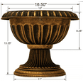 thumbnail image 3 of 16" Round Plastic Planter Rustic Look (2 Count, Easy to Assemble) Flower Seedlings Nursery Pot / Urn with Wide Base for Garden Patio Office Ornaments Home Decor Long Lasting Reusable Lightweight, 3 of 3