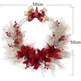 thumbnail image 2 of Corona De Navidad De 20 Pulgadas, Corona De Navidad Artificial Para Puerta Delantera Con Poinsettia, Bayas Falsas, Piña | Para Exhibición De Navidad E Invierno,11 Feliz Sencillez, 2 of 5
