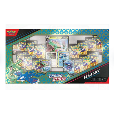 Pokemon Crown Zenith Sea & Sky Premium Collection (14 Booster Packs, 4 Foil Cards, Oversize Card & More!)