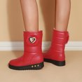 thumbnail image 5 of Siilsaa Snow Boots Women Women's Snow Boots Platform Boot Lined Slip on Short Boots Red,6.5, 5 of 5