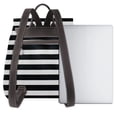 thumbnail image 3 of Easygdp Black And White Stripes Mochila de Cuero para Mujeres, Bolso de Hombro, Bolsos de Mano de Moda para Trabajo y Viajes, 3 of 4