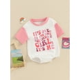 thumbnail image 5 of Infant Baby Girl Birthday Jumpsuit Letter Print Short Sleeve Round Neck Romper Cute Bodysuit, 5 of 10