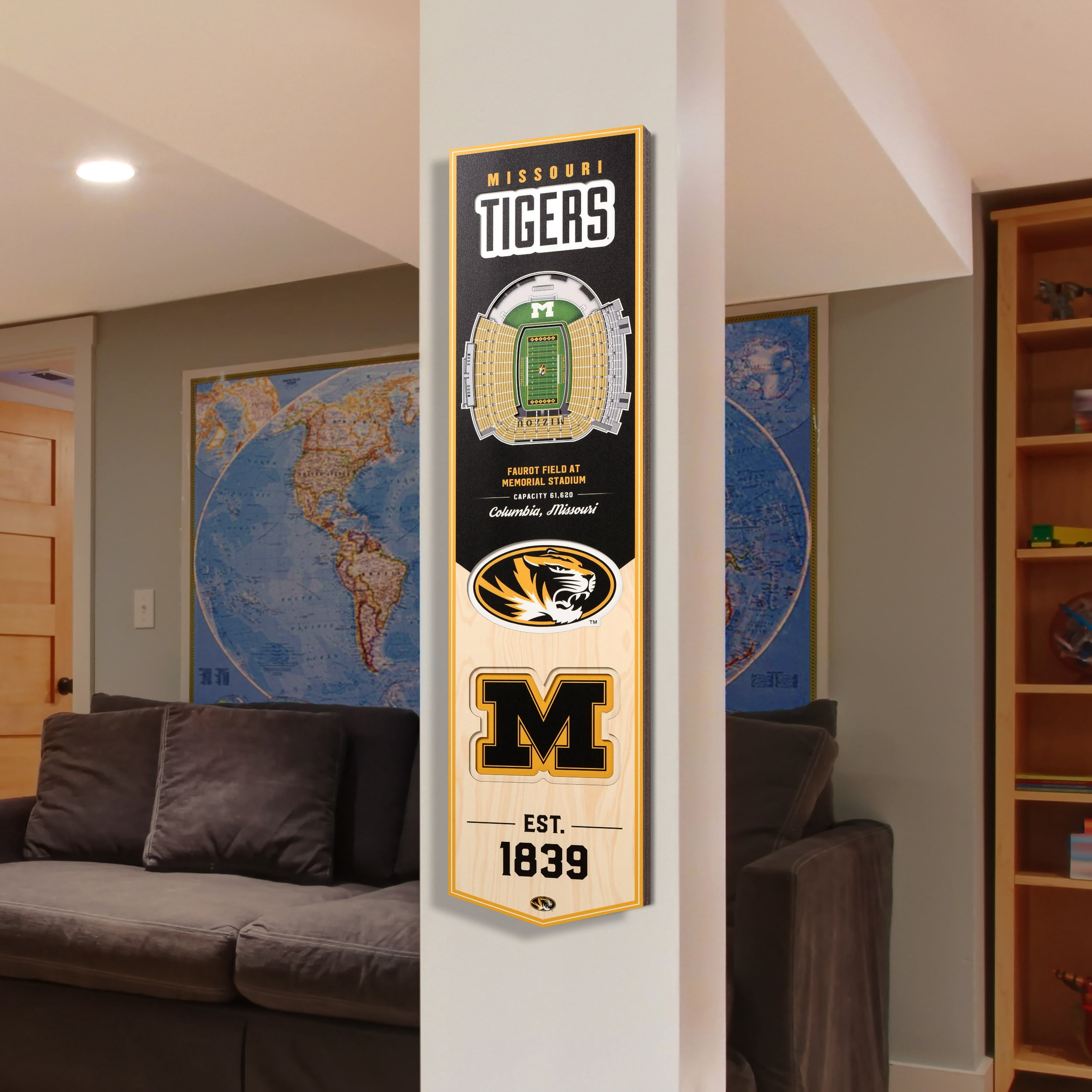 Missouri Tigers 8'' x 32'' 3D StadiumView Banner