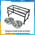 thumbnail image 7 of YY FOREYY Adjustable Raised Pet Bowls for Dogs and Cats - Elevated Iron Dog Cat Pet Food and Water Feeder Stand with 2 Stainless Steel Bowls and Anti Slip Feet for Small Medium Large Dogs(L), 7 of 7