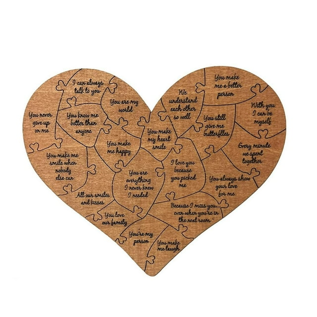 32 piezas de rompecabezas de corazón de madera DENGXMXG Reasons Why Love You