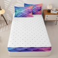 thumbnail image 4 of Homewish Mermaid Scale Zipper Twin Comforter Sets with Fitted Sheet and 2 Pillowcases For Kids Girls,Ocean Animal Zipper Bedding Set,Reversible,4pcs, 4 of 8