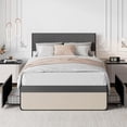 thumbnail image 2 of Eastvita Grey Linen Full - Size Bed Frame Comes with Headboard/2 Storage Drawers/Metal Slats Support/No Box Spring Needed/Noise - Free/Easy Assembly, 2 of 6