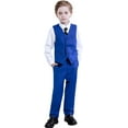 thumbnail image 2 of Boys Suit for Kids Toddler Boy 4-Piece Wedding Tuxedo Suits Vest and Pants Set, 2 of 13