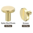 thumbnail image 3 of Unique Bargains 10x8mm Flat Studs Rivet Binding Rivets Screw Back Rivets DIY 15 Pack, 3 of 4