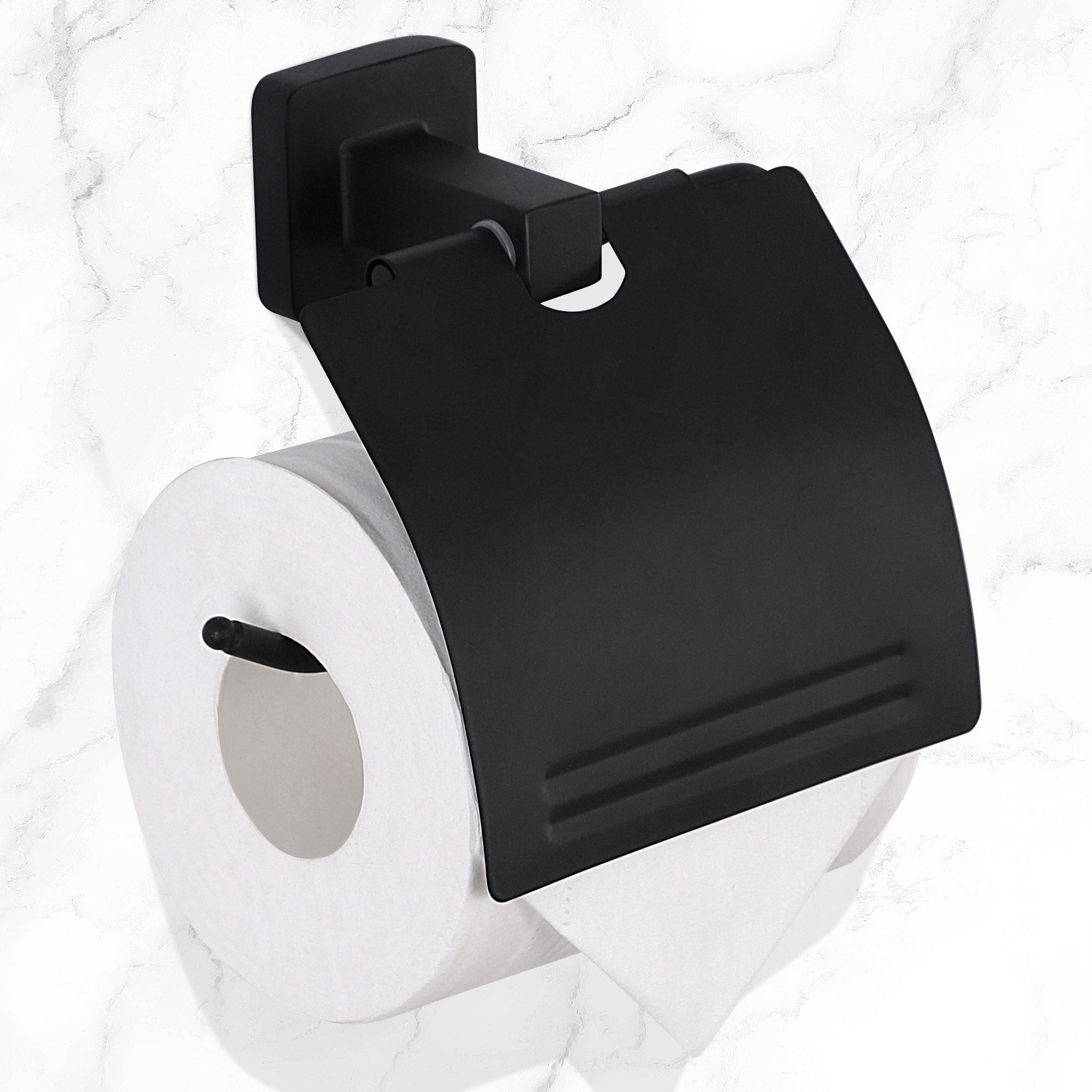Toilet Paper Holder Tissue Paper Holder with Cover Bathroom Kitchen Roll Holder Stand with Phone Storage Shelf uxcell Toilet Roll Holder Plastic Wall Mounted 