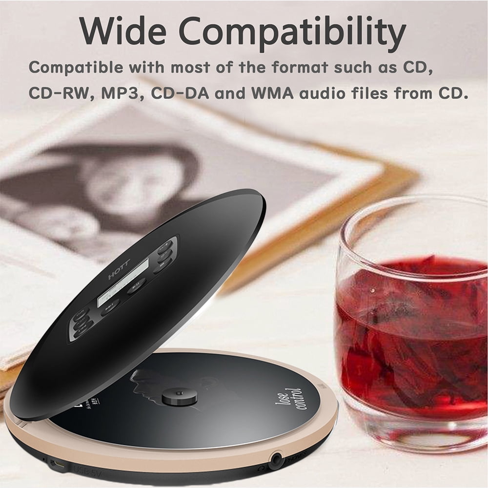 MEGICOT Portable Bluetooth 5.0 CD Player with LED Display, Rechargeable, Anti-Skip Protection, Anti-Shock, Headphone Jack Personal CD Music Disc Player