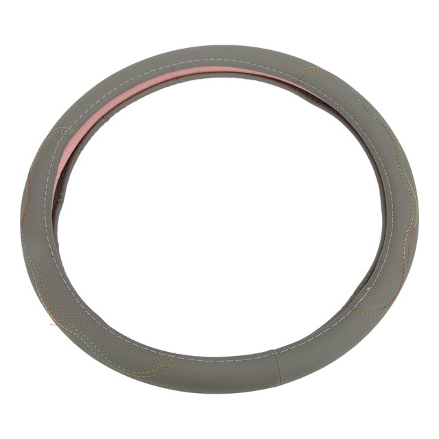 Cubierta del Volante del Automóvil, Protector del Volante del Automóvil Protector De Cuero Artificial De Ajuste Universal De 15 Pulgadas para La Modificación(Grey)