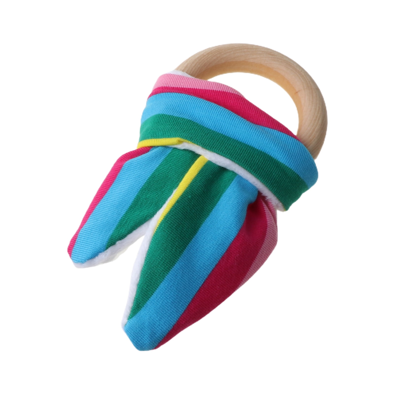 Hot Wooden Natural Baby Teething Ring Chewie Teether Bunny Sensory Gift Toy