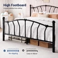 thumbnail image 6 of 14-Inch Queen Size Metal Platform Bed Frame with Heart-Shaped Iron-Art Headboard and Footboard, Under Bed Storage, Black, 6 of 8