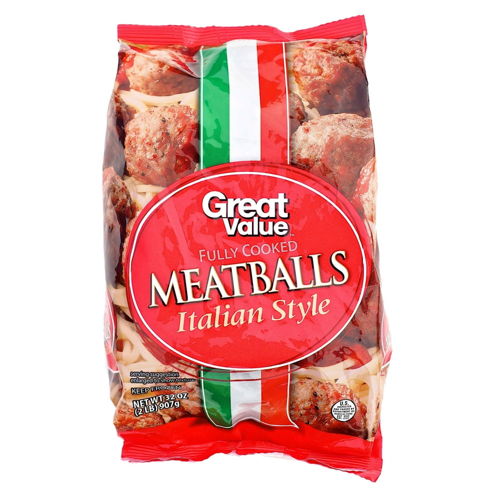 Great Value Fully Cooked Italian Style Meatballs, 32 oz