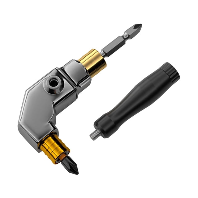 Adaptador de taladro de ángulo recto. Compatibilidad con taladros eléctricos y manuales. Extensión de curvatura inalámbrica. Mantenimiento necesario. S