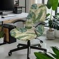 thumbnail image 2 of FKELYI Office Chair Cover Removable Computer Chair Slipcover Retro Tropiccal Palm Leaf Print Anti-Dust Swivel Chair Protector Covers for Boss Chair Armchair, Small, 2 of 6