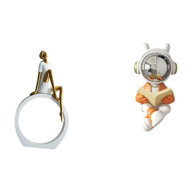 Figura De Astronauta, Estatua De Mujer, Centro De Mesa, Dormitorio, Regalo Para Lectores, Estantería, Escultura Abstracta De Estilo Rústico, Decoración Versátil Para Espacios, Adorno