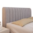 thumbnail image 2 of Velvet Bed Headboard Cover Queen King Full King Size Headboard Slipcover Quilted Thicken Dustproof Protector Cover for Bedroom Decor Washable (150cm/59in) Light Gray, 2 of 7