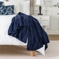 thumbnail image 5 of Battilo Navy Cable Knit Blankets,Herringbone Cozy Decorative Knitted Throw,Housewarming Gifts,50"x60", 5 of 8