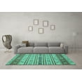 thumbnail image 3 of Ahgly Company Indoor Square Abstract Turquoise Blue Modern Area Rugs, 6' Square, 3 of 4