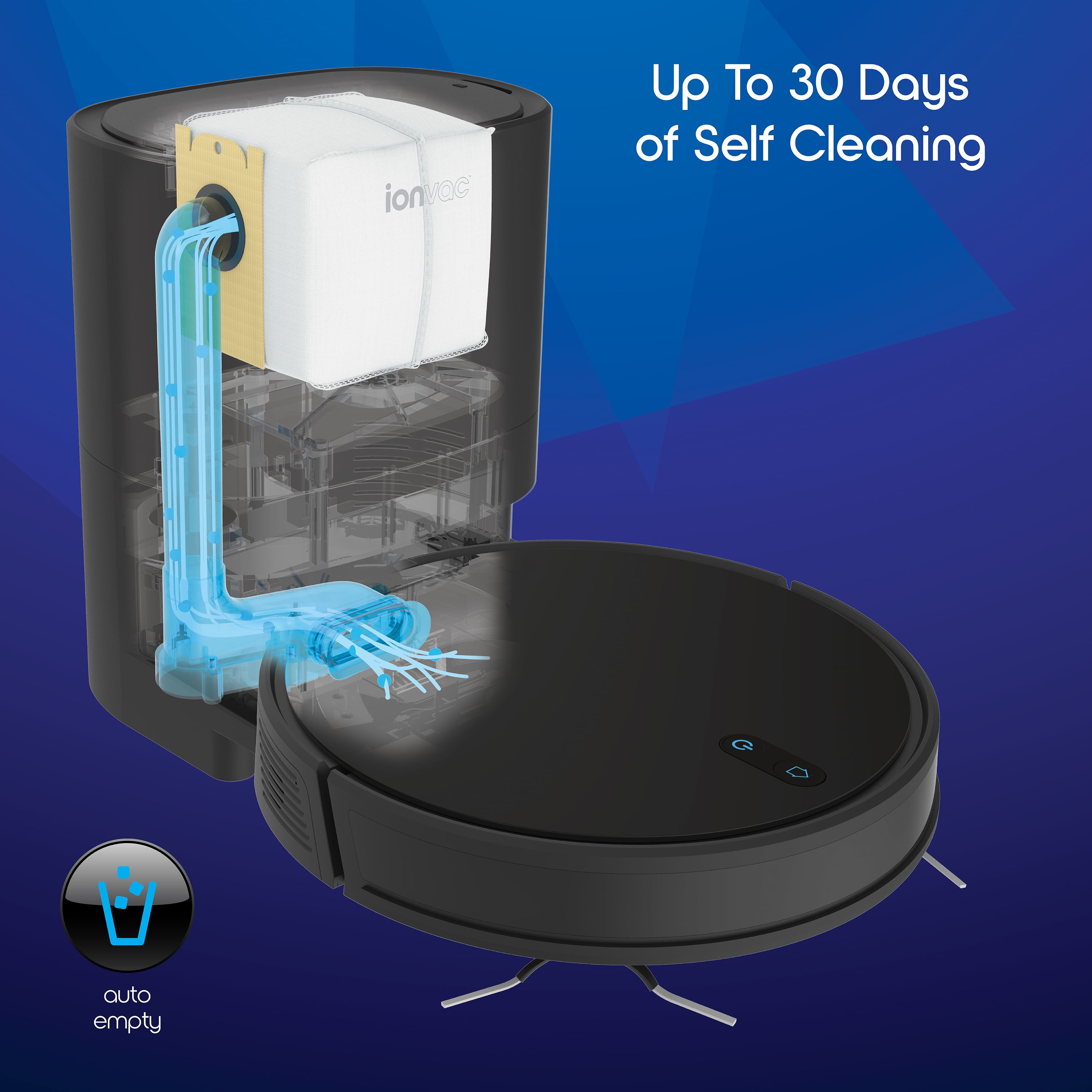 ionvac SmartClean V4 Robovac, Auto-Empty Multi-Surface Pet-Friendly Smart Mapping Robot Vacuum Cleaner with Wi-Fi and App/Remote Control, Model #7997