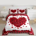 thumbnail image 2 of Feelyou Love Heart Rose Queen Comforter Set, Couple Valentine's Day Bedding Set, 3pcs, 2 of 8