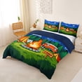thumbnail image 2 of Catabedysis Night Camping Bedding,Campfire Camper Print Duvet Cover Full For Boys,Multicolor,Navy Blue Reversible,3pcs,1 Duvet Cover and 2 Pillowcases, 2 of 6