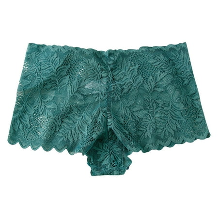 IUJSOY Cheeky Underwear for Women Cheeky Panties Lace Stretch High Cut Seamless Ice Silk Briefs