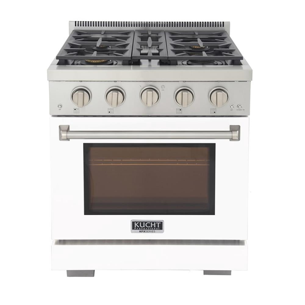 Pemberly Row 30" Natural Gas Range in White with True Simmer Burners