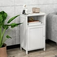 thumbnail image 4 of Bathroom Storage Cabinet, Wood Floor Side Cabinet with Doors, Adjustable Shelves, Freestanding Small Cabinets for Bathroom, Laundry Room, Living Room, Bedroom (White), 4 of 18