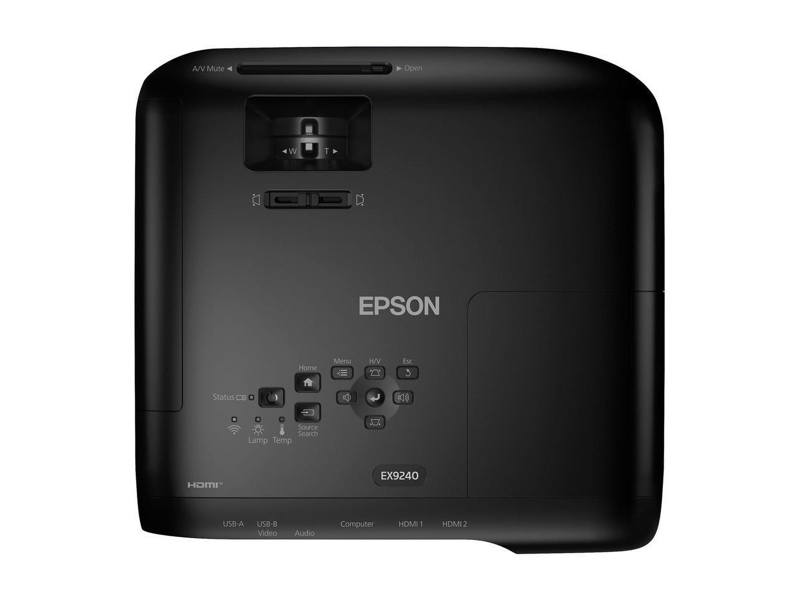 Epson Pro EX9240 3-Chip 3 LCD Full HD 1080 Wireless Projector, 4,000 Lumens Color Brightness, 4,000 Lumens White Brightness, Miracast, 2 HDMI Ports, Built-in Speaker, 16,000:1 Contrast Ratio