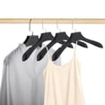 thumbnail image 2 of Perchas de ropa únicas de Bargains, 4 piezas, gancho plano suave, percha de prendas, negra, 2 of 5