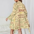 thumbnail image 2 of Jesus, Biblical References Night Robe Long Sleeve V Neck Robe With Belt Women's Sleepwear Dresses, 2 of 9