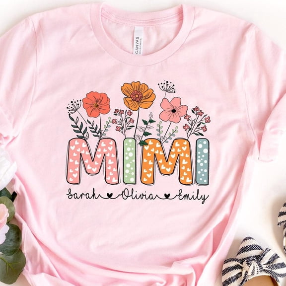 Personalized Grandma Shirt For Motheramp39s Day Gifts Custom Mimi Shirt Floral Mimi TShirt