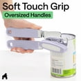 thumbnail image 5 of GORILLA GRIP Stainless Steel Manual Can Opener, Soft Touch Handle, Built-In Bottle Opener, Lavender, 5 of 10